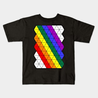 Pride triangular grid rainbow colors gift Kids T-Shirt